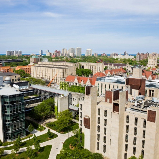 Aerial view of a city skyline